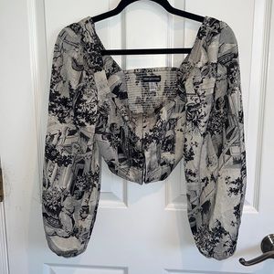 Urban outfitters corset long sleeve blouse
